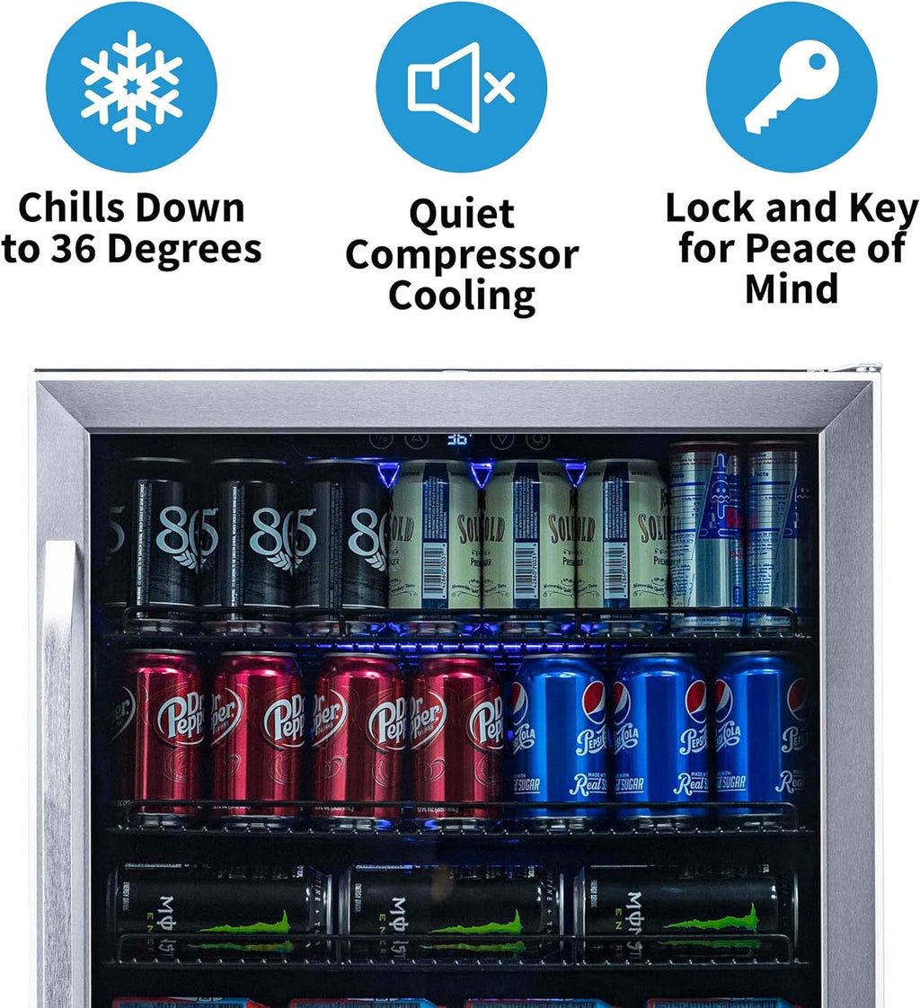 NewAir Beverage Refrigerator Cooler with 177 Can Capacity